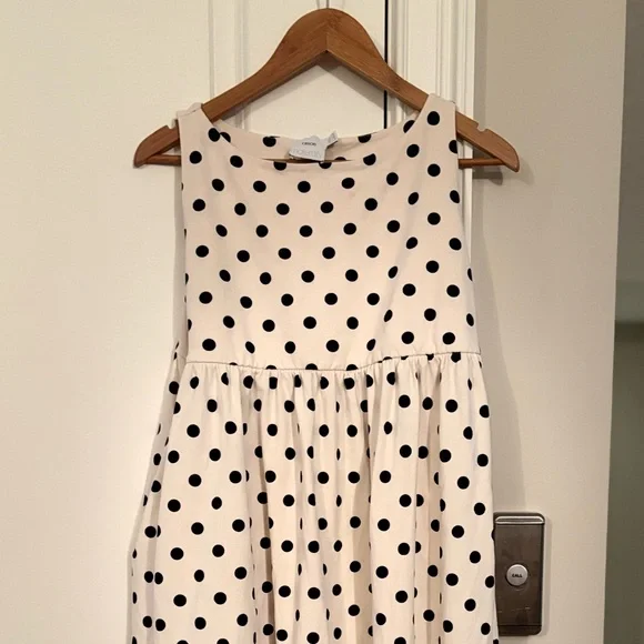 ASOS Maternity Pocketed Polka Dot (Crème with Blk Polka Dots) Midi Dress - Picture 4 of 5